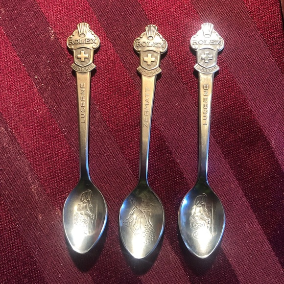 Rolex vintage collector spoons circa 1950 set of 3 - 1 Zermatt - 2 Lucerne - Picture 8 of 11